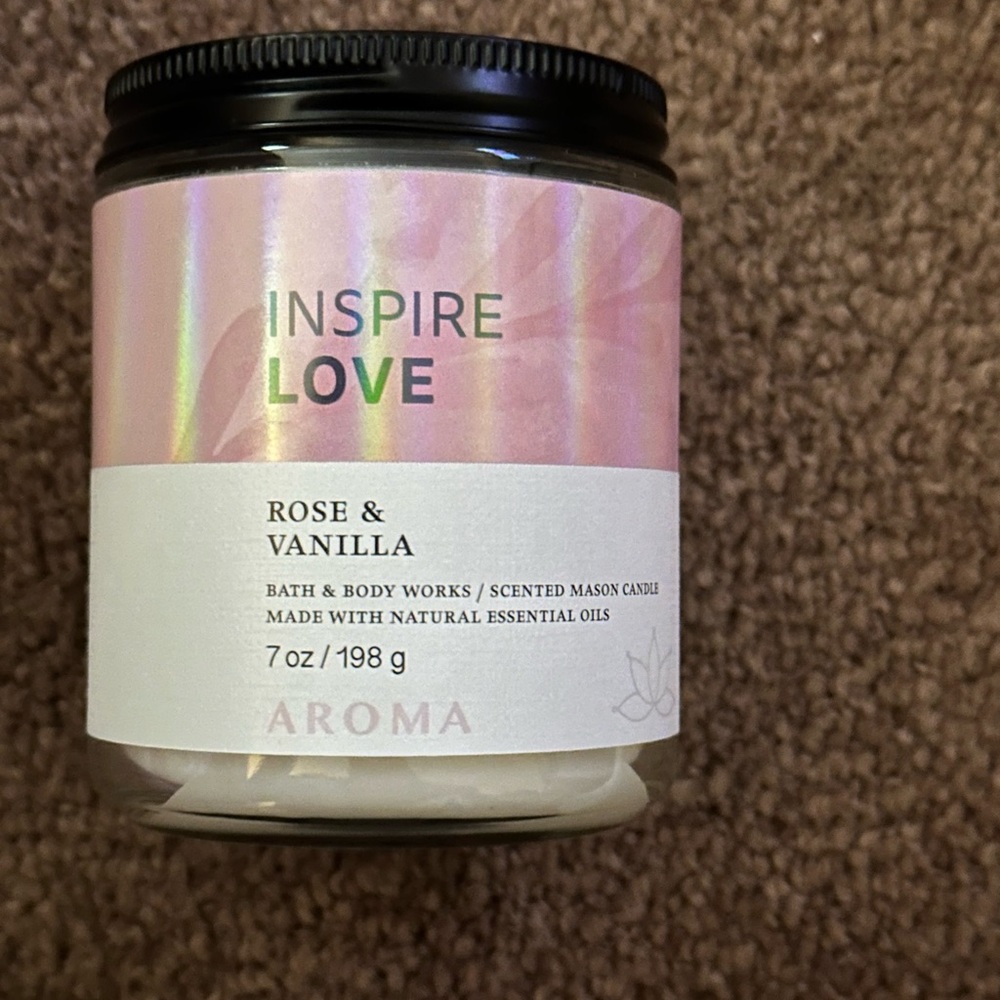 Inspire love Rose & Vanilla Scented Candle B&BW